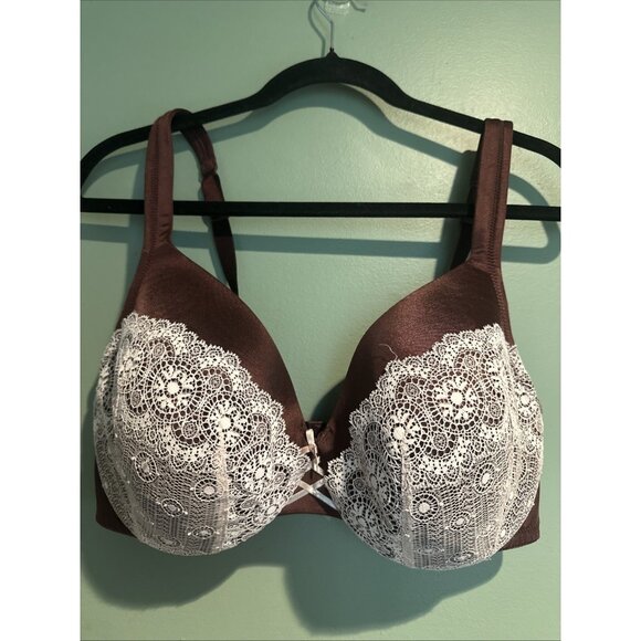 Cacique Full Coverage Lace Lightly Lined Bra Women Size 38DD Feminine Sexy - Picture 1 of 8